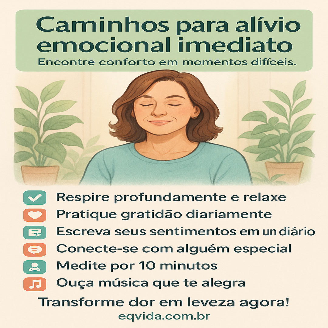 Alívio emocional imediato: como lidar com a dor agora