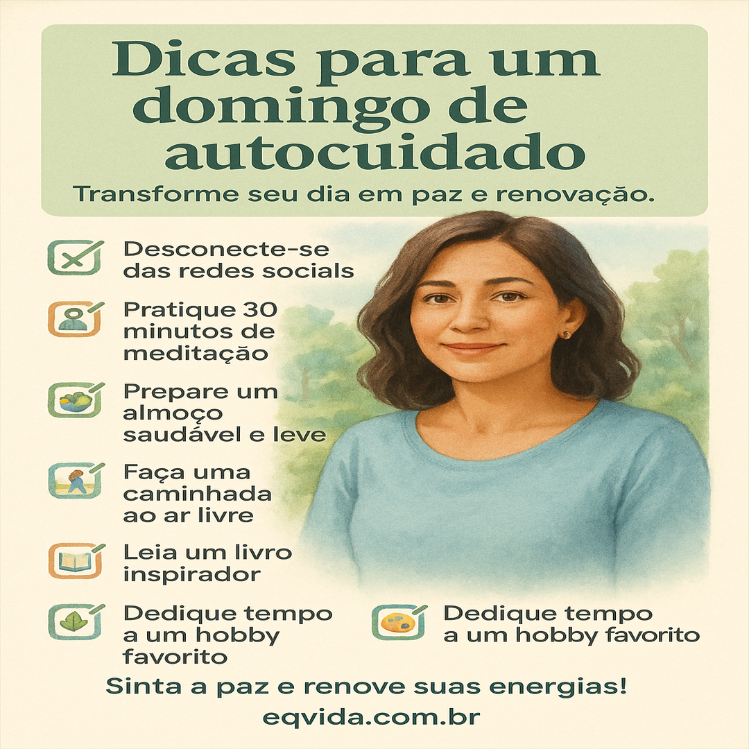 Dicas de autocuidado para um domingo de paz e renovação